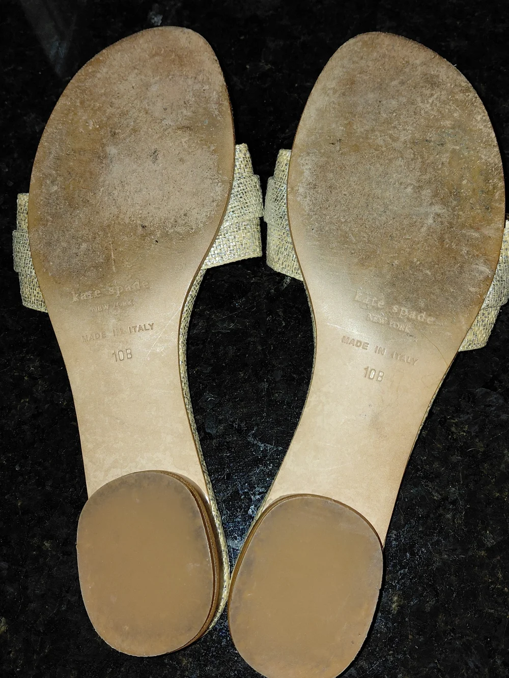 kate spade New York Brie Metallic Slide Sandals Gold US 10
